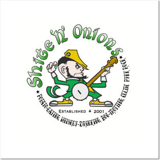 Shite 'n' Onions Folk Punk Banjo Leprechaun (Black print) Posters and Art